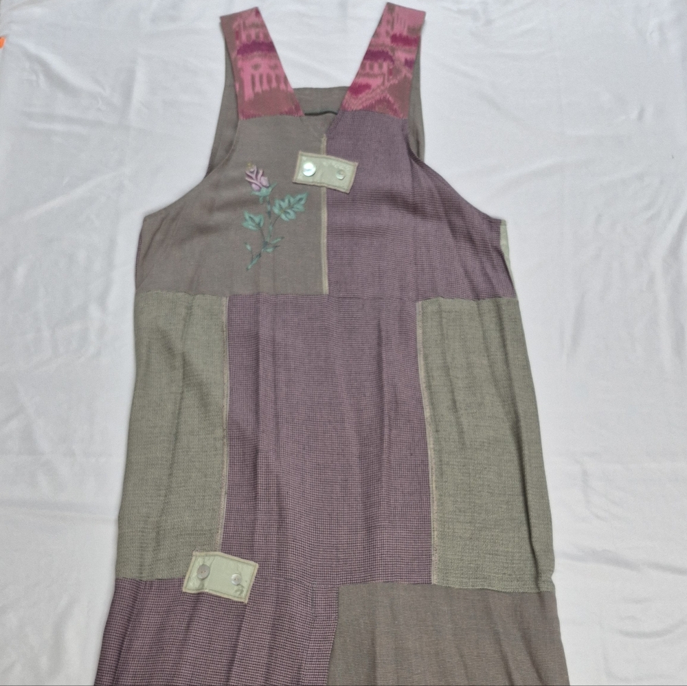Vintage Y2K Faith by Celia Forrester Medium Artsy Boho Maxi Dress Patchwork - Picture 7 of 9
